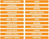 Orange Toolbox Organizational Sticker Rounded Labels Basic Set