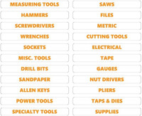 Orange Inverted Toolbox Organizational Sticker Rounded Labels Basic Set