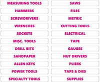 Pink Inverted Toolbox Organizational Sticker Rounded Labels Basic Set