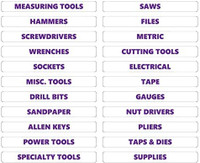 Purple Inverted Toolbox Organizational Sticker Rounded Labels Basic Set