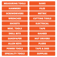 Burnt Orange Rounded Tool Box Magnetic Labels by DCM  Solutions