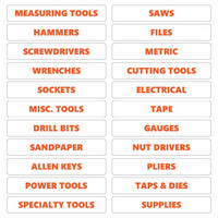 Burnt Orange Inverted Rounded Tool Box Magnetic Labels by DCM  Solutions