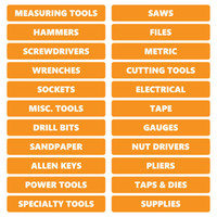 Orange Rounded Tool Box Magnetic Labels by DCM  Solutions