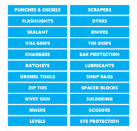 Cyan Supplemental Tool Box Magnetic Labels by DCM Solutions