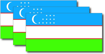 Uzbekistan Flag Sticker (3 Pack)