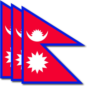 Nepal Flag Sticker (3 Pack)