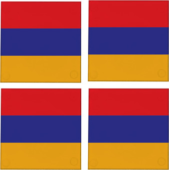 Armenia Flag 3.5" Square Glass Coasters by DCM Solutions