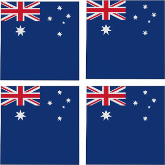 Australia Flag 3.5" Square Glass Coasters by DCM Solutions