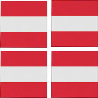 Austria Flag 3.5" Square Glass Coasters by DCM Solutions