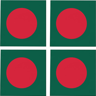 Bangladesh Flag 3.5" Square Glass Coasters by DCM Solutions