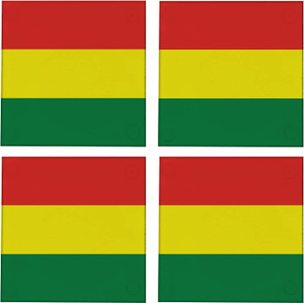 Bolivia Flag 3.5" Square Glass Coasters by DCM Solutions