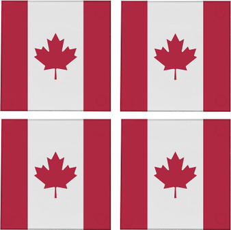 Canada Flag 3.5" Square Glass Coasters by DCM Solutions