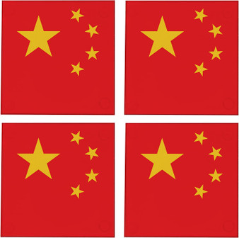 China Flag 3.5" Square Glass Coasters by DCM Solutions