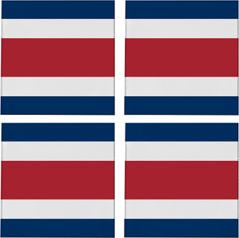 Costa Rica Flag 3.5" Square Glass Coasters by DCM Solutions