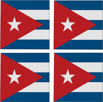 Cuba Flag 3.5" Square Glass Coasters by DCM Solutions