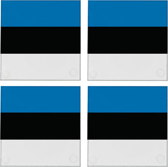 Estonia Flag 3.5" Square Glass Coasters by DCM Solutions