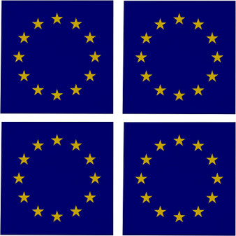 European Union Flag 3.5" Square Glass Coasters by DCM Solutions