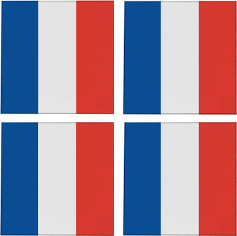 France Flag 3.5" Square Glass Coasters by DCM Solutions