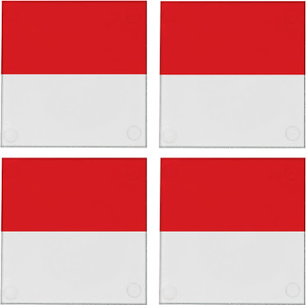 Indonesia Flag 3.5" Square Glass Coasters by DCM Solutions