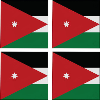 Jordan Flag 3.5" Square Glass Coasters by DCM Solutions