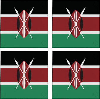 Kenya Flag 3.5" Square Glass Coasters by DCM Solutions