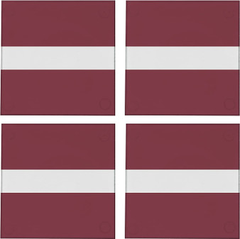 Latvia Flag 3.5" Square Glass Coasters by DCM Solutions