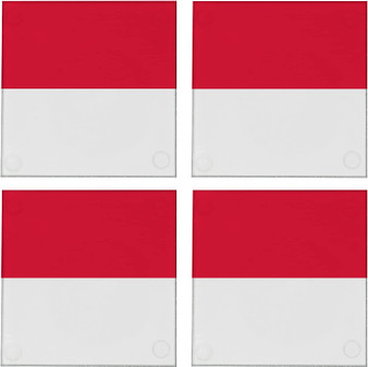 Monaco Flag 3.5" Square Glass Coasters by DCM Solutions