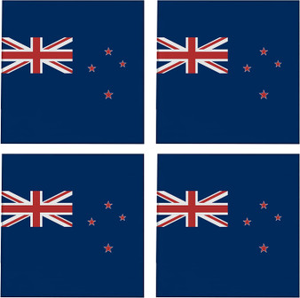 New Zealand Flag 3.5" Square Glass Coasters by DCM Solutions