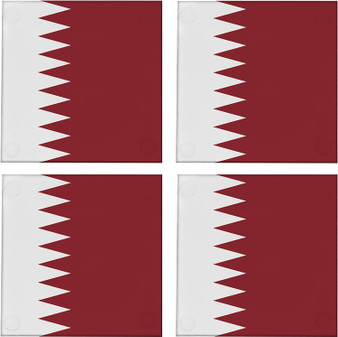 Qatar Flag 3.5" Square Glass Coasters by DCM Solutions