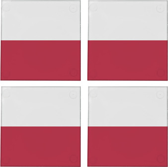 Poland Flag 3.5" Square Glass Coasters by DCM Solutions