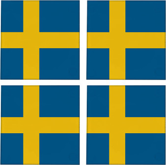 Sweden Flag 3.5" Square Glass Coasters by DCM Solutions