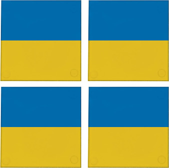 Ukraine Flag 3.5" Square Glass Coasters by DCM Solutions