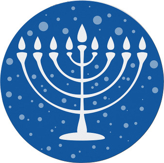 Hanukkah Menorah 7.5" Circular Mouse Pad