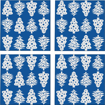 Christmas Tree Pattern 3.5 Square Glass Coasters by DCM Solutions