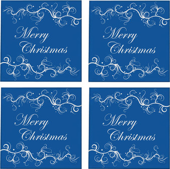 Merry Christmas 3.5" Square Glass Coasters by DCM Solutions