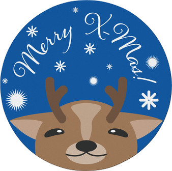 Merry X-Mas Reindeer 7.5" Circular Mouse Pad