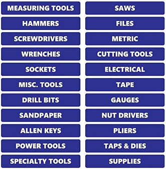 Blue Toolbox Organizational Sticker Rounded Labels Basic Set