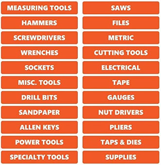 Burnt Orange Toolbox Organizational Sticker Rounded Labels Basic Set