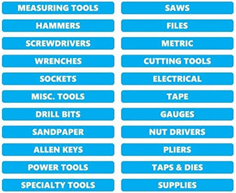 Cyan Toolbox Organizational Sticker Rounded Labels Basic Set