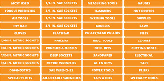 Orange Toolbox Organizational Sticker Rounded Labels Advanced Set