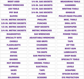 Purple Inverted Toolbox Organizational Sticker Rounded Labels Ultimate Set