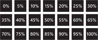 Percentage Whiteboard Magnets - Integers of 5 Percent