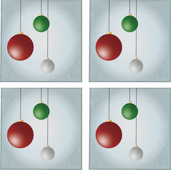 Christmas Ornament 3.5" Square Glass Coasters