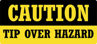 Caution Tip Over Hazard Bumper Magnet