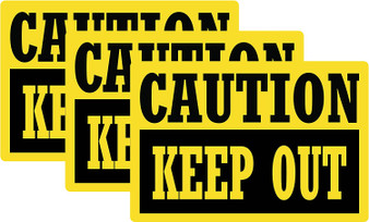 Caution Keep Out Sticker (3 Pack)