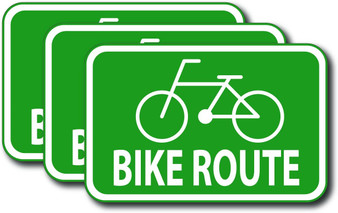 Bike Route Sticker Sign (3 Pack)