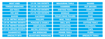 Toolbox Organizational Magnetic Labels Advanced Set Cyan