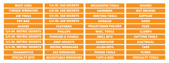 Toolbox Organizational Magnetic Labels Advanced Set Orange