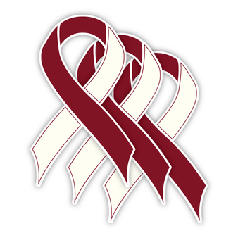 Head and Neck Cancer (Burgundy/Ivory) - 3 Pack Stickers Head and Neck Cancer (Burgundy/Ivory) - 3 Pack Stickers