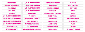 Toolbox Organizational Magnetic Labels Advanced Set Pink Inverted
